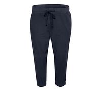KAFFE CURVE KCnana - Pantaloni Capri estivi da donna, casual, a 3/4, a vita alta, con coulisse, taglie grandi, Midnight Marine, W46
