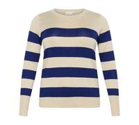 Kaffe Curve - Maglione a Righe Blu/Grigio Mel. - - Knitwear - Donna - Multicolore - L