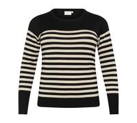 Kaffe Curve - Maglione a Righe Nero/Grigio Mel. Stripe - - Knitwear - Donna - Nero - L