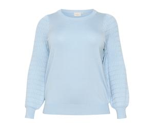 Kaffe Curve - Maglione Celeste con Maniche a Palloncino - - Knitwear - Donna - Blu - M