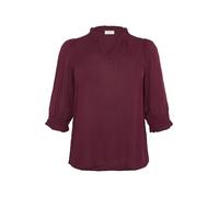 Kaffe Curve Plus Size Women's Blouse Half Sleeves V-Notch Neck Regular Fit Camicia da Donna, Windsor Wine, 52