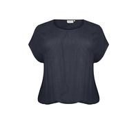 Kaffe Curve Plus-Size Women's Blouse Short Batwing Sleeves Casual Fit Crew Neck Camicia da Donna, Midnight Marine, 46