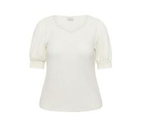 Kaffe Curve Plus-Size Women's Blouse Short Sleeves Sweetheart Neck Regular Fit Camicia da Donna, Gesso, XL/Grande
