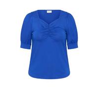 Kaffe Curve Plus-Size Women's Blouse Short Sleeves Sweetheart Neck Regular Fit Camicia da Donna, Surf The Web, L/Grande