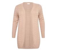 Kaffe Curve Plus-Size Women's Cardigan Open Front Regular Fit Long Sleeves Maglione, Caramella MOU, Donna