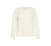 Kaffe Curve Plus Size Women's Cardigan Round Neck Pearls Long Sleeve Regular Fit Maglione, Gesso, XL Donna