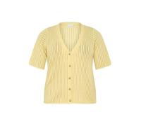 Kaffe Curve Plus Size Women's Cardigan Short Sleeves V-Neck Buttons Regular Fit Maglione, Straw, XL Donna