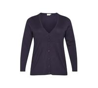 Kaffe Curve Plus-Size Women's Cardigan V-Neck Button Fastening Slim Fit Maglione, Dawn Viola, XL Donna