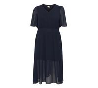 Kaffe Curve Plus Size Women's Dress Chiffon V-Neck Half Sleeves Regular Fit Vestito, Midnight Marine, 56/più Donna