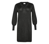 Kaffe Curve Plus Size Women's Knitted Dress V-Neck Long Sleeves Glitter Vestito, Nero Metallizzato, L Grande Taglia Donna