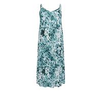 Kaffe Curve Plus Size Women's Maxi Dress Spaghetti Straps Relaxed Fit V-Neck Vestito, Teal Leopard Print, 56/più Donna