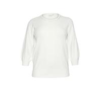 Kaffe Curve Plus Size Women's Pullover 3/4 Sleeves Round Neck Regular Fit, Chalk CC, M Grande Taille Donna