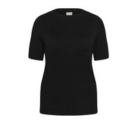 Kaffe Curve Plus Size Women's Pullover Boat Neck Short Sleeves Regular Fit, Nero Deep, XL/Grande Donna