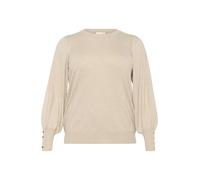Kaffe Curve Plus Size Womens Pullover Slim Fit Long Sleeves Round Neck, Feather Gray Melange, XL Donna