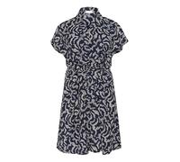 Kaffe Curve Plus Size Women's Shirt Dress Short Sleeves Knee Length Printed Vestito, Midnight Marine Lace Print, 58 Donna