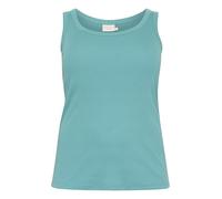 Kaffe Curve Plus Size Women's Tank Top Rib Jersey Slim Fit Round Neck Hip Length, Foglia di tè, L/Grande Donna