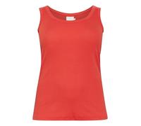 Kaffe Curve Plus Size Women's Tank Top Rib Jersey Slim Fit Round Neck Hip Length, Granatina, L/Grande Donna