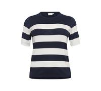KAFFE CURVE Pullover 'KC Lizzy' navy / bianco Donna KAFFE CURVE L navy / bianco