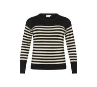 Kaffe Curve - Maglione a Righe Nero/Grigio Mel. Stripe - - Knitwear - Donna - Nero - S