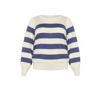 KAFFE CURVE Pullover 'Malia' genziana / bianco Donna KAFFE CURVE S genziana / bianco