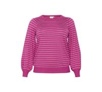 KAFFE CURVE Pullover 'Malia' pitaya / bianco Donna KAFFE CURVE S pitaya / bianco