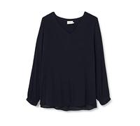 Kaffe Curve Women's Plus Size-Camicetta Lunga a Maniche Corte a V Camicia da Donna, Navy Midnight, 58 IT