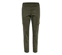 KAFFE Donna Cargo Pantaloni Slim Fit Cropped Length Zipper Fastening Pockets, Forest Night, 40