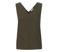 Kaffe Donna Tank Top V-Neck Sleeveless Regular Fit Hip Length Wide Shoulders, Forest Night, 44