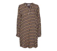 Kaffe, ,Dresses ,Donna ,Multicolore ,L Abito Camicia Rosa con Stampa Intrecciata