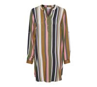 Kaffe, ,Dresses ,Donna ,Multicolore ,M Abito Camicia a Righe Verde/Rosa