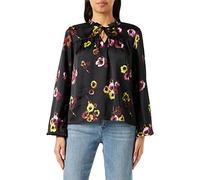 KAFFE Kadonna Camicetta Camicia da Donna, Black Deep/Green Flower Print, 38