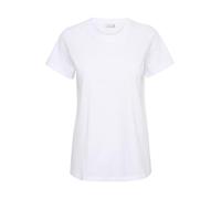 KAFFE KAmarin - Maglietta da donna a maniche corte, casual, basic, tinta unita, girocollo, bianco, S