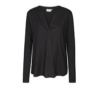 KAFFE Women's Basic Long Sleeve Blouse with V-Neck Soft Viscose Camicetta Donna
