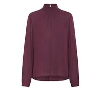 KAFFE Women's Blouse High Smock Neck Long Sleeves Casual Fit Buttoned Cuffs Camicia da Donna, Windsor Wine, 42