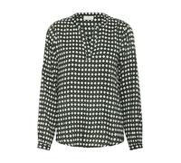 KAFFE Women's Blouse Long Sleeves Casual Fit V-Notch Neck Printed Buttoned Cuffs Camicia da Donna, Dark Green-Diamond Print, 44