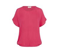 KAFFE Women's Blouse Short Batwing Sleeves Round Neck Elastic Hem Loose Fit Camicia da Donna, Lampone, 50