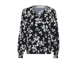 KAFFE Women's Blouse V-Neck Regular Fit Printed Long Sleeves Hip Length Camicia da Donna