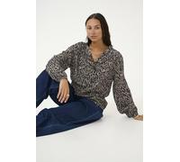 KAFFE Women's Blouse V-Notch Neck Buttons Regular Fit Long Sleeves Hip Length Camicia da Donna Donna