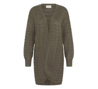 KAFFE Women's Cardigan Open Front Mid-Thigh Length Chevron Pattern Regular Fit Maglione, Morel, M Donna