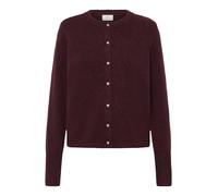 KAFFE Women's Cardigan Round Neck Buttons Long Sleeves Regular Fit Hip Length Maglione, Windsor Wine Melange, XXL Donna