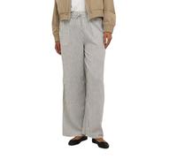 Kaffe Women's Casual Pants Elastic Waist Wide Legs Full-Length Pockets, Pantaloni da Donna, Chalk/Black Stripe,