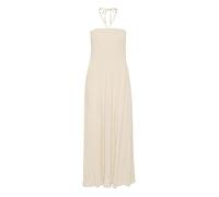 KAFFE Women's Dress Strapless Maxi Length Smock Top Pockets Regular Fit Vestito, Feather Gray Melange, 50 Donna