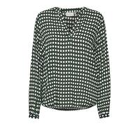 KAFFE Women's Long Sleeve Blouse with Print V-Neck Regular Fit Camicetta Donna