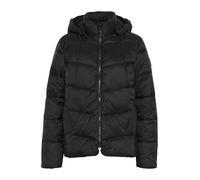 KAFFE Women's Puffer Jacket High Collar Hooded Hip Length Zipper Regular Fit Outerwear, Black Deep, 46 Donna