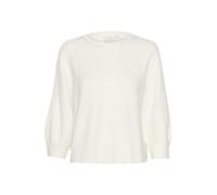 KAFFE Women's Pullover Crew Neck 3/4 Sleeves Beading Casual Fit Cropped Maglione, Chalk CC, S Donna