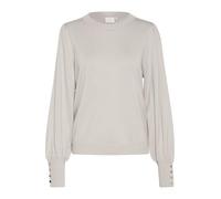 KAFFE Women's Pullover Regular Fit Crew Neck Long Sleeves Rib Edges Hip Length, Elephant Skin Melange, XL Donna