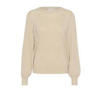 KAFFE Women's Pullover Relaxed Fit Long Loose Sleeves Crew Neck Knitted Top, Feather Gray Melange, XL Donna