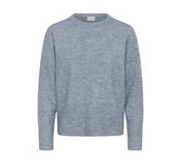 KAFFE Women's Pullover Round Neck Knit Regular Fit Long Sleeves, Windward Blue Melange, M Donna