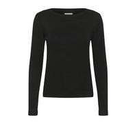 KAFFE Women's Pullover Slim Fit Boat Neck Long Sleeves Hip Length Fine Knit, Nero Deep, L Donna