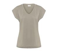 KAFFE Women's T-Shirt Short Sleeves V-Neck Regular Fit Jersey Tee, Elephant Skin, XS Donna